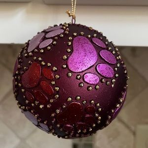 New! Doggy Paw Christmas Pink Purple Red Ornament